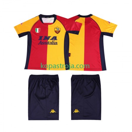 Billiga Fotbollströjor AS Roma 2001 Retro Barn Hemma tröja Kortärmad